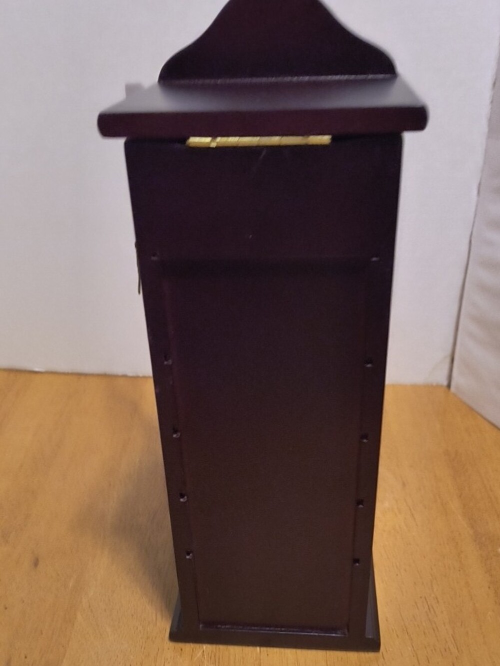 Classic Wall Clock Cabinet in Dark Brown Jewelery Case Avon Vintage 14 Inch B8 - Picture 3 of 5